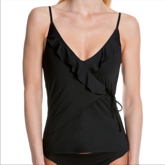 BECCA | Color Code Wrap Ruffled Tankini Swim Top - Picture 3 of 5